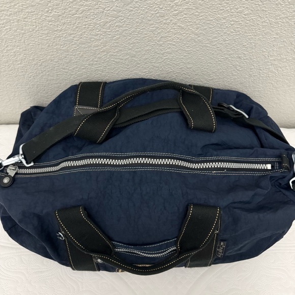 Kipling Large Dark Blue Duffel Bag Travel Gym Weekender Sports Tote - Picture 4 of 10